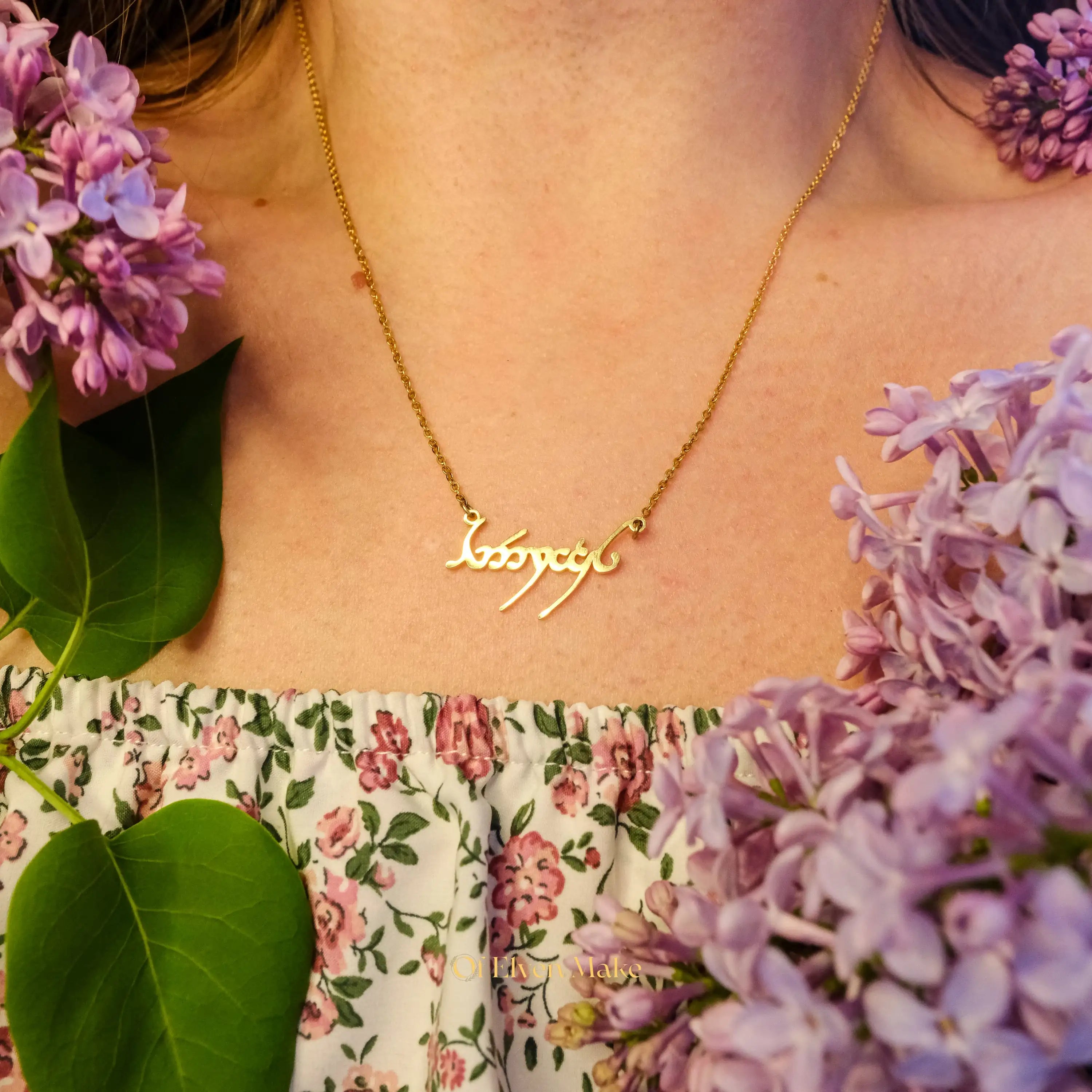 Elven Name Necklace, Personalized