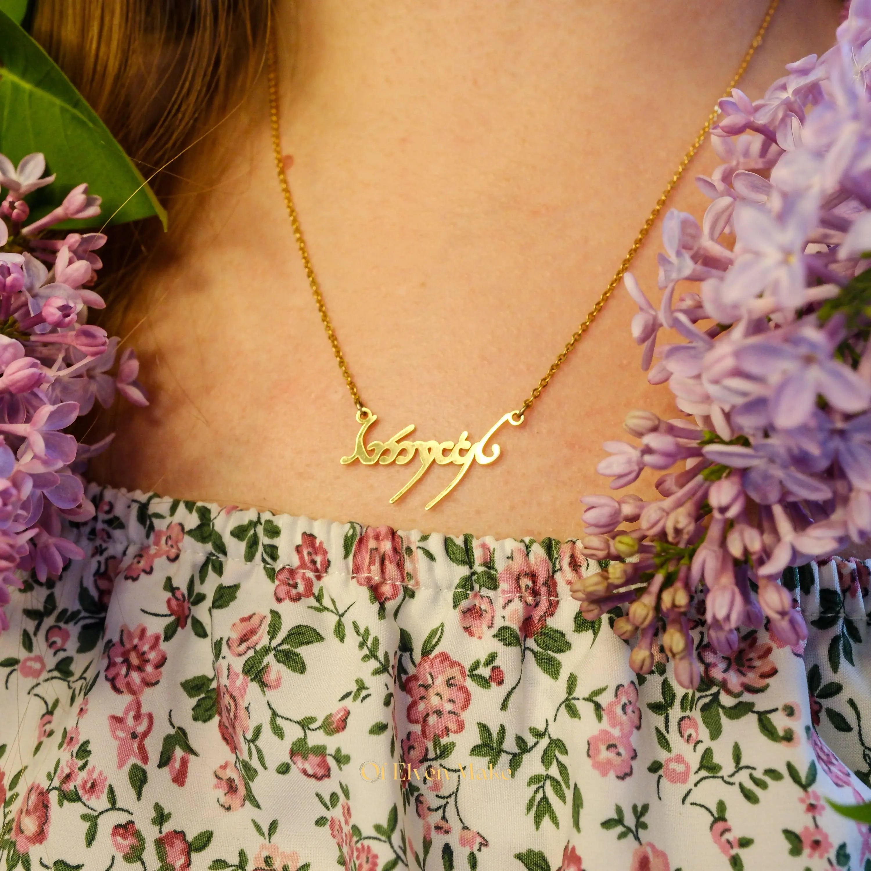 Elven Name Necklace, Personalized
